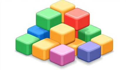 Colorful 3D Cubes Abstract Background Design