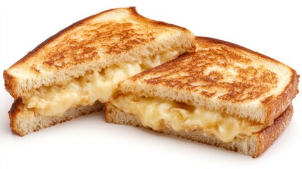 Grilled Cheese Sandwich with Melted Cheese on White Bread