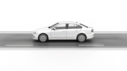 Fototapeta premium A Traffic Car on White Background - a dynamic and eye-catching visual. The traffic car on a pure white backdrop creates an engaging and appealing scene.