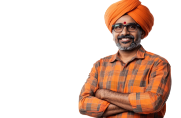 Confident Indian Man With Crossed Arms Wearing Traditional Attire Generative AI