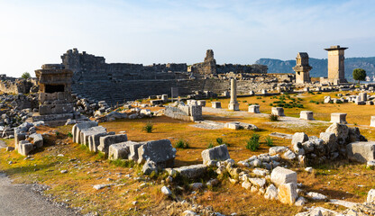 Obraz premium Impressive view of remains of antique theater of Xanthos, Turkey, Antalya Province