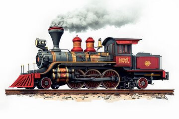 Obraz premium train locomotive vehicle railway 3d icon