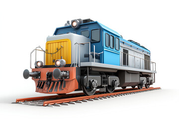 Obraz premium train locomotive vehicle railway 3d icon