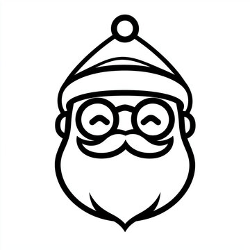 recommend clip art: This illustration features a cheerful Santa Claus with glasses and a classic hat, making it ideal for festive artwork, greeting cards, and holiday projects