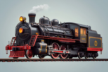 Naklejka premium train locomotive vehicle railway 3d icon