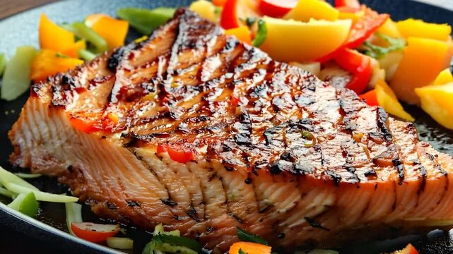 Grilled swordfish steak with mango salsa, Video