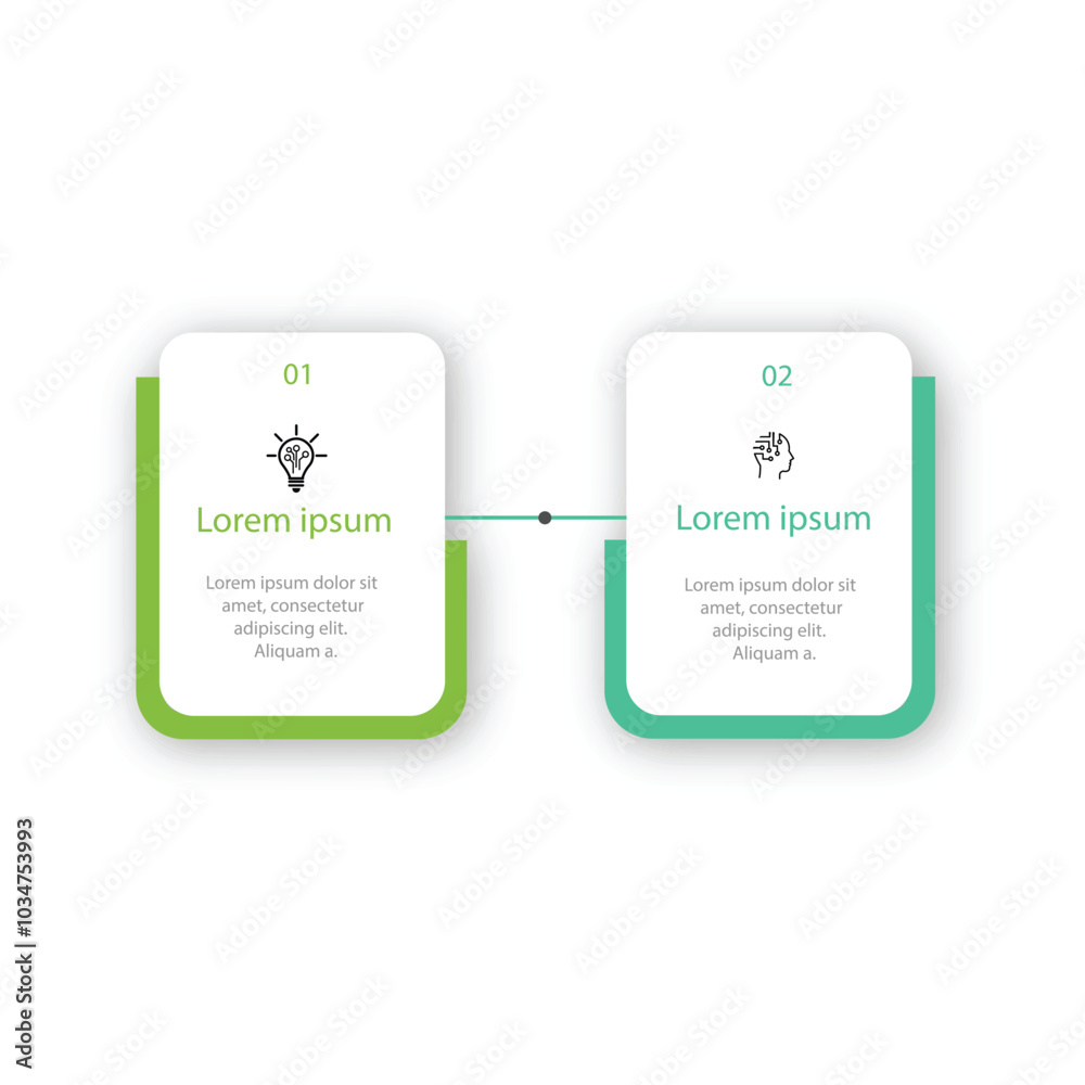 Wall mural 2 or two point template comparison versus things in infographic with outline