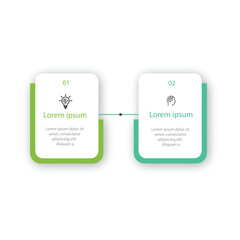2 or two point template comparison versus things in infographic with outline
