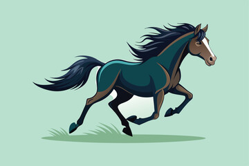 horse on a black background  vector illustration.
