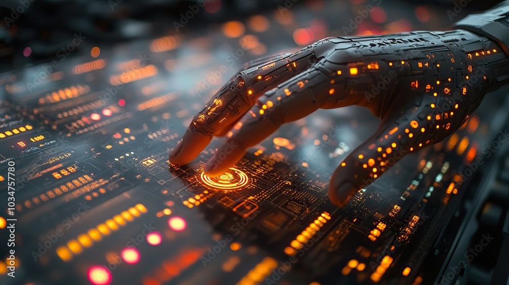 Poster futuristic concept of ai technology development showcasing the power of artificial intelligence with