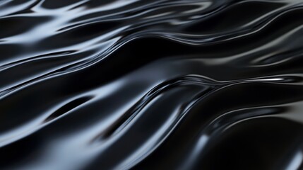 Fototapeta premium A mirror-like black surface with gentle, abstract ripples evoking the essence of luxury and professionalism