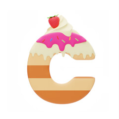 Dessert 3D Alphabet C. 3D Icon