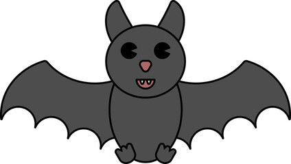 Simple and cute halloween icons of bat