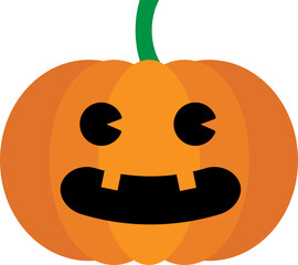 Color block cute halloween icons-smiling pumpkin