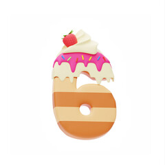 Dessert 3D Alphabet 6. 3D Icon