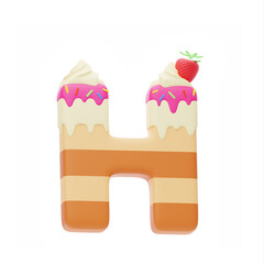 Dessert 3D Alphabet H. 3D Icon