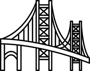 Fototapeta premium A bridge with lines In the style of colored lines