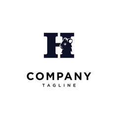 Letter H Quokka Logo Icon Vector