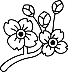 A drawing of a flower with a stem