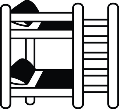 recommend clip art: A cartoon bed with a white and black pillow and a blanket