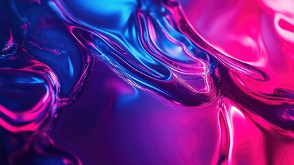 Obraz premium Abstract Shiny Surface with Blue and Pink Swirls