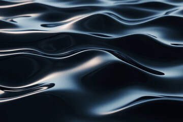 Obraz premium Abstract 3D Rendering of Dark Waves Surface for Futuristic Design Posters and Banners
