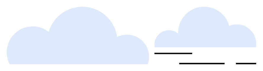 Light blue clouds with slight wind movement indicated by black lines Ideal for weather, nature, sky, simplicity, minimalism