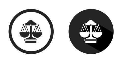 Scales of justice logo. Scales of justice icon vector design black color. Stock vector.