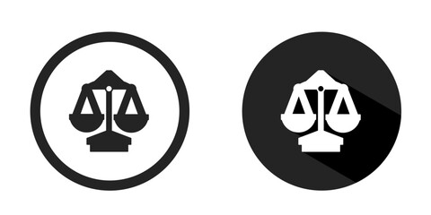 Scales of justice logo. Scales of justice icon vector design black color. Stock vector.