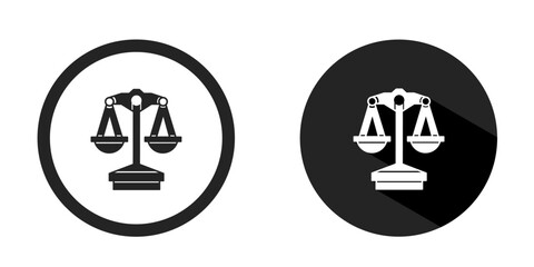 Scales of justice logo. Scales of justice icon vector design black color. Stock vector.