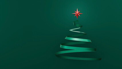 Minimalist Christmas Tree: This 3D render presents a sleek and minimalist interpretation of a Christmas tree, formed by a single, elegantly spiraling ribbon. The absence of traditional ornaments and d