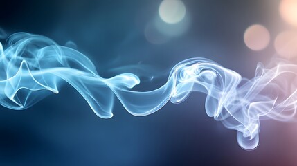 Flowing curls of smoke twisting softly through a gently illuminated background