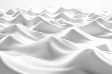 Obraz premium Abstract 3D Rendering of Smooth Waves on White Background for Futuristic Design Posters and Banners