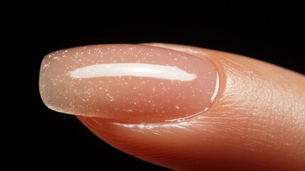 Fototapeta premium Elegant Nail Art with Sparkle on Finger