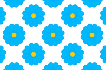Blue pattern, flower tile, fabric, seamless pattern with blue flowers, blue background, blue flowers, wrapping, flower, fabric, white background, white, paper, daisy, pattern