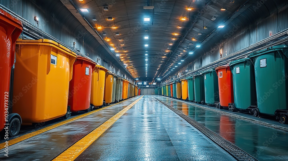 Poster modern waste management station utilizing dat analytics to enhance garbage collection efficiency sma