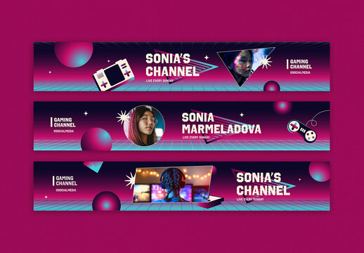 80s Gradient Gamers Youtube Channel Cover