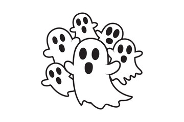 Spooky ghost vector design for Halloween 