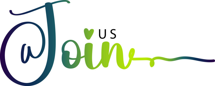 join us text, Join us. Modern calligraphy. Handwritten text, gradient text vector