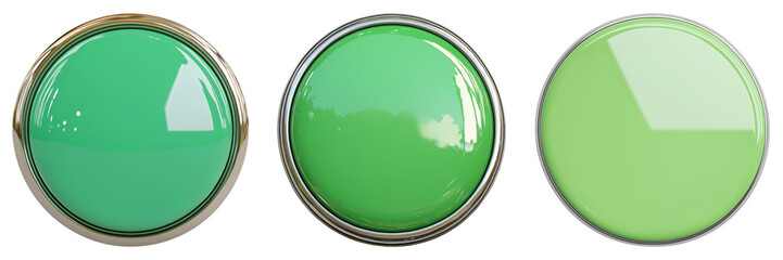 Vibrant Shades of Green Paint Cans Isolated on Transparent Background