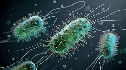 Obraz premium Ancient microbes under microscope reveal intricate cellular structures, showcasing their mysterious and ancient nature, ideal for scientific and educational content.