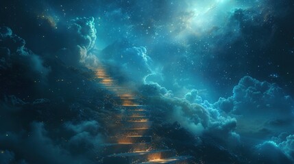 Obraz premium Stairway to Heaven in a Sea of Clouds