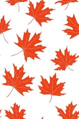 Low polygon maple leaves on white background.