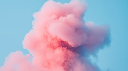 Naklejka premium Soft Pink Cloud Against a Blue Sky