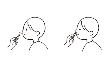 経鼻ワクチンを接種する子ども