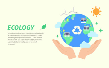Eco friendly eco elements flat design