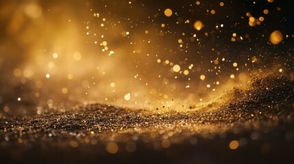 Obraz premium Golden Dust Particle Sparkle in Soft Light