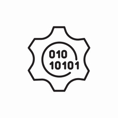 binary code settings icon sign vector