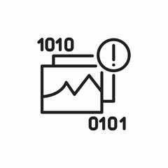 picture binary code error icon sign vector