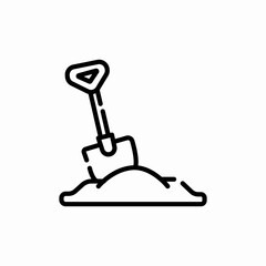 shovel dig icon sign vector